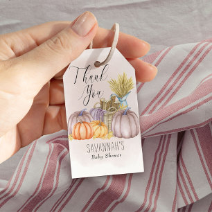 Country Pumpkin Blush Roze Waterverf Dank u Cadeaulabel
