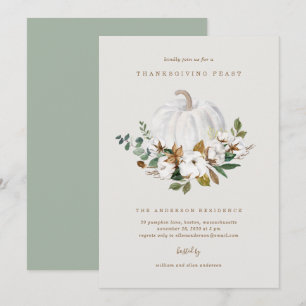 Country Pumpkin Thanksgiving Dinner Invitation Kaart