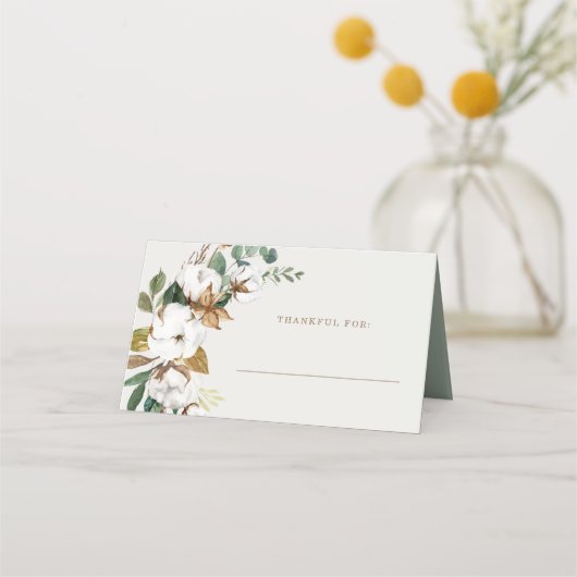 Country Pumpkin Thanksgiving Dinner Place Cards (Voorkant)