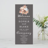 Country Pumpkins Herfst grijs bruiloft programma (Staand voorkant)