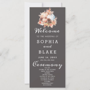 Country Pumpkins Herfst grijs bruiloft programma