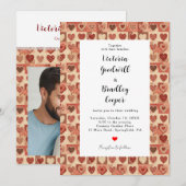 Country Quilt Patchwork Cute Custom Photo Wedding Kaart (Voorkant / Achterkant)