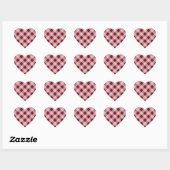 Country Red Gingham Heart Stickers (Vel)