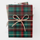 Country Red Green Plaid Kerst Herten Inpakpapier Vel (In situ)