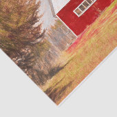 Country Red White Barn Sketch Art Tissuepapier (Detail)