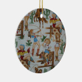 country Retro kerstmeisjes Keramisch Ornament (Rechts)