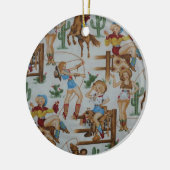 country Retro kerstmeisjes Keramisch Ornament (Links)