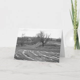 Country Road 7 x 5 Folded Greeting Card - wit Kaart