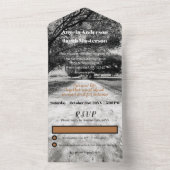 Country Road herfst bruiloft All In One Uitnodiging (Binnen)