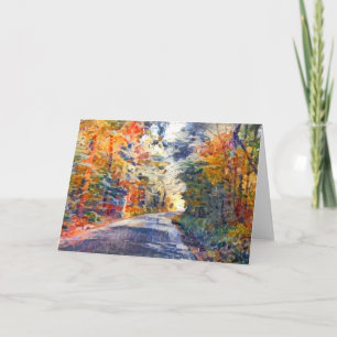 Country Road Impressionist Paint Art Note Kaart