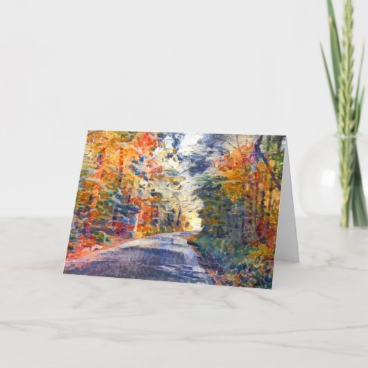 Country Road Impressionist Paint Art Note Kaart (Voorkant)