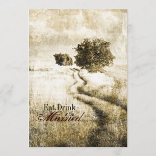 country Road western bruiloft repesial Dinner Kaart