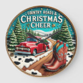 Country Roads Christmas Cheer Grote Klok (Voorkant)