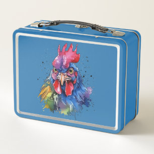 Country Rooster Chicken Waterverf Stijl