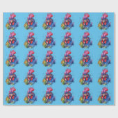 Country Rooster Chicken Waterverf Stijl Cadeaupapier (Vlak)