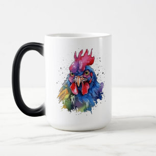 Country Rooster Chicken Waterverf Stijl Magische Mok