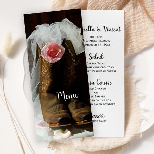 Country Rose et Cowboy Boots Western Mariage Menu