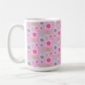 Country Roze & Wit Daisy Patroon Schilderen Koffiemok (Links)