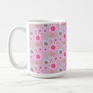 Country Roze & Wit Daisy Patroon Schilderen Koffiemok