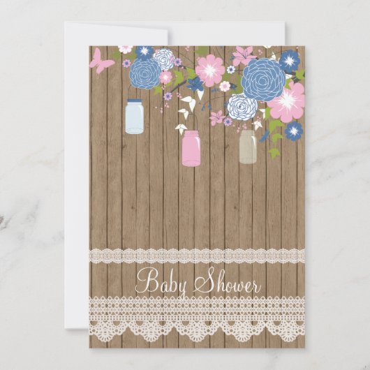 Country Rustic Baby shower Invitation Kaart (Voorkant)