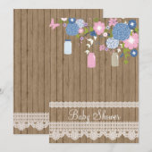 Country Rustic Baby shower Invitation Kaart (Voorkant / Achterkant)