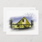 ** Country Rustic Barn Amerikaanse vlag AR19 Briefkaart (Voorkant / Achterkant)