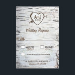 Country Rustic Birch Tree Bark Wedding Cartes RSVP<br><div class="desc">Country Rustic Birch Tree Bark Wedding Cartes RSVP - dispose d'un avant et de l'arrière en écorce de bouleau imprimé avec un coeur rayé sculpté que vous pouvez customiser les initiales à votre propre et en dessous,  votre date mariage.</div>