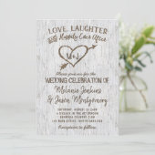 Country Rustic Birch Tree Faire-part de mariage ca (Debout devant)