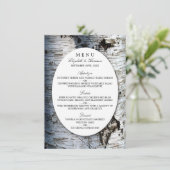 Country Rustic Birch Tree Menu Mariage (Debout devant)