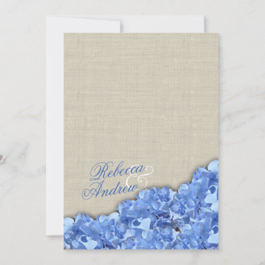 Country Rustic Blue Hydrangea Kaart (Achterkant)