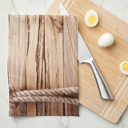 Country Rustic Bois Rope Nautic Cuisine Serviette (Quart Plié)