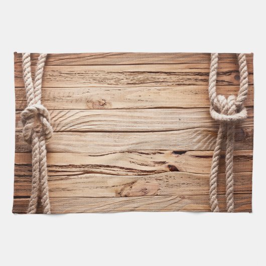 Country Rustic Bois Rope Nautic Cuisine Serviette (Horizontal)