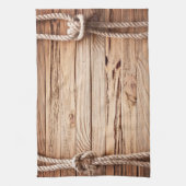 Country Rustic Bois Rope Nautic Cuisine Serviette (Vertical)