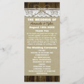 Country Rustic Burlap et Lace Wedding Programmes (Devant)