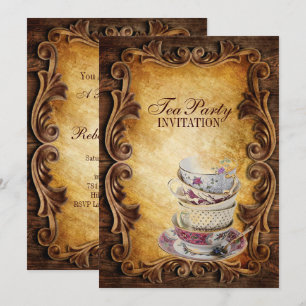 Country Rustic Cupcake vrijgezellenfeest Tea Party Kaart