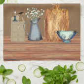 Country Rustic Farmhouse Serviettes de cuisine (Plié)