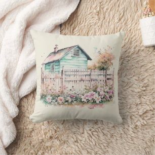 Country Rustic Flower Garden Pastel Waterverf Kussen