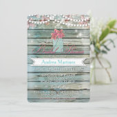 Country Rustic Mason Jar Invitation à la douche nu (Debout devant)