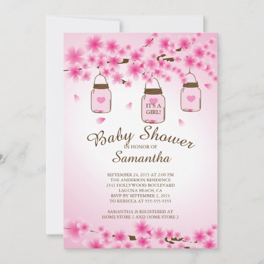 Country Rustic Mason Jars Baby shower Invitation (Devant)