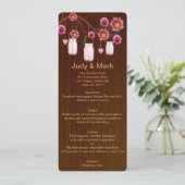 Country Rustic Mason Jars Mariage Carte Menu (Debout devant)