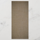 Country Rustic Monogram Tree & Burlap Menu Mariage (Dos)