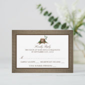 Country Rustic Monogram Tree & Burlap Wedding RSVP (Debout devant)