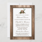 Country Rustic Monogram Tree Wood Repetitie Diner Kaart (Voorkant)