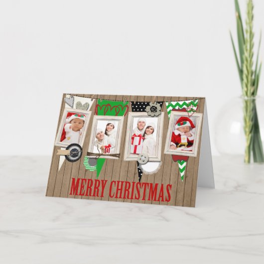 Country Rustic Photo Carte de Noël (Devant)