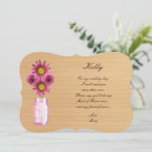 Country Rustic Roze Metselaars Pot Eerejuffrouw Ka Kaart (Staand voorkant)