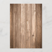 Country Rustic Sunflower & Brown Wood Menu Mariage (Dos)