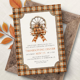 Country Rustic Thanksgiving Dinner Invitation Kaart