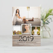 Country Rustic Wood Afstuderen uitnodiging (Staand voorkant)