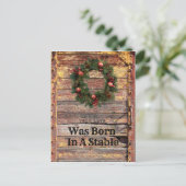 Country Rustic Wood Christmas Kaart Christelijk Th (Staand voorkant)