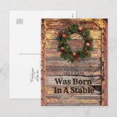 Country Rustic Wood Christmas Kaart Christelijk Th (Voorkant / Achterkant)